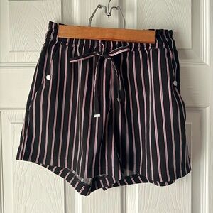 Dynamite Black Shorts with Red and White Pinstripes